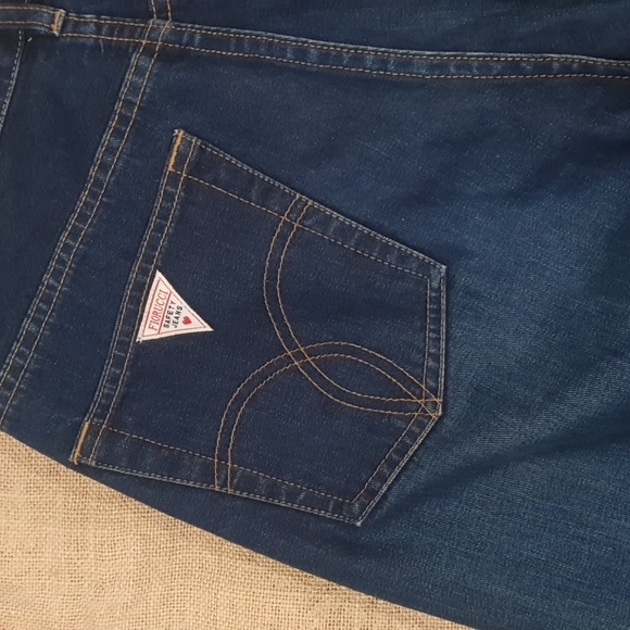 Fiorucci Vintage 90s Blue Jeans Size 11 approx 10 12 Button Fly Safety J… - Picture 8 of 8